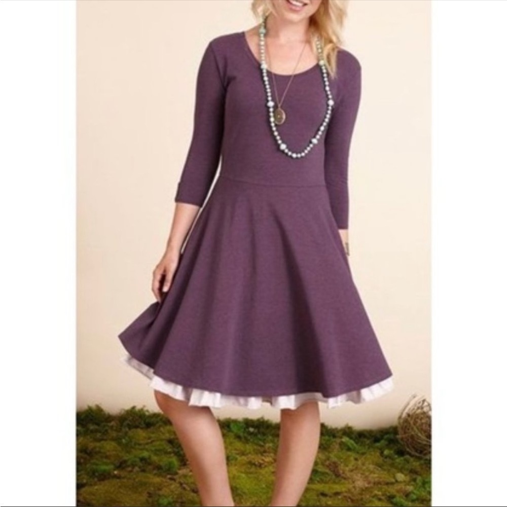 Matilda Jane Purple Queen of Hearts Layered Fit Flare Twirl Dress